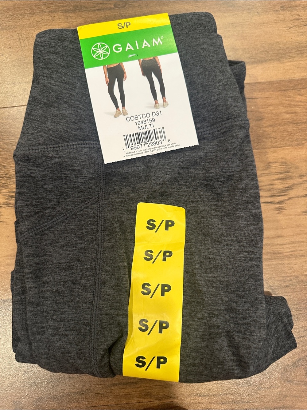 GAIAM High-Waist Dark Charcoal Heather Leggings-NWT - Picture 4 of 4